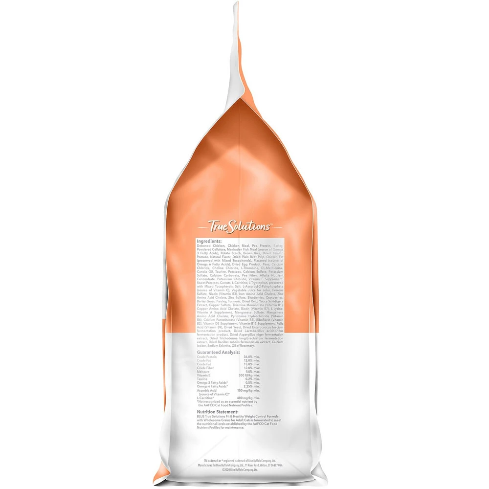 Blue Buffalo True Solutions Fit & Healthy Weight Control Formula Recipe Dry Cat Food (11 Lb) 8 Blue Buffalo True Solutions Fit & Healthy Weight Control Formula Recipe Dry Cat Food (11 Lb) - Image 8