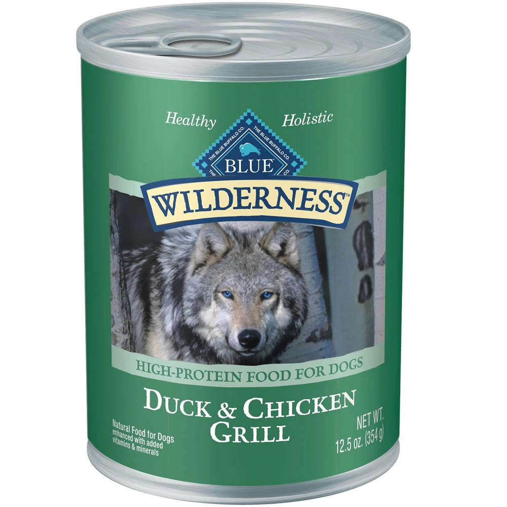 Blue Buffalo Wilderness Duck & Chicken Grill Grain-Free Canned Dog Food (12.5oz X 12) 1 Blue Buffalo Wilderness Duck & Chicken Grill Grain-Free Canned Dog Food (12.5oz X 12)
