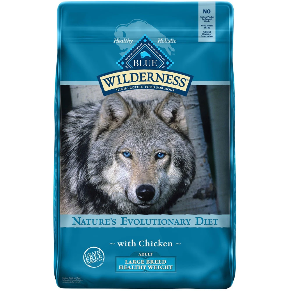 Blue Buffalo Wilderness Healthy Weight Chicken Recipe Adult Large Breed Grain-Free Dry Dog Food (24 Lb) 1 Blue Buffalo Wilderness Healthy Weight Chicken Recipe Adult Large Breed Grain-Free Dry Dog Food (24 Lb)