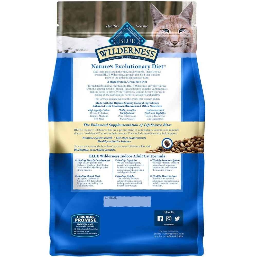 Blue Buffalo Wilderness Indoor Chicken Recipe Grain-Free Dry Cat Food (5 Lb) 2 Blue Buffalo Wilderness Indoor Chicken Recipe Grain-Free Dry Cat Food (5 Lb) - Image 2