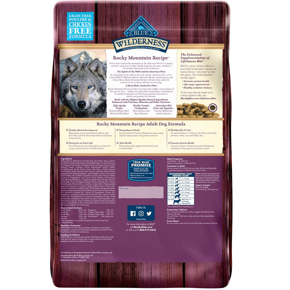 Blue Buffalo Wilderness Rocky Mountain Recipe With Bison Adult Grain-Free Dry Dog Food (22 Lb) 2 Blue Buffalo Wilderness Rocky Mountain Recipe With Bison Adult Grain-Free Dry Dog Food (22 Lb) - Image 2