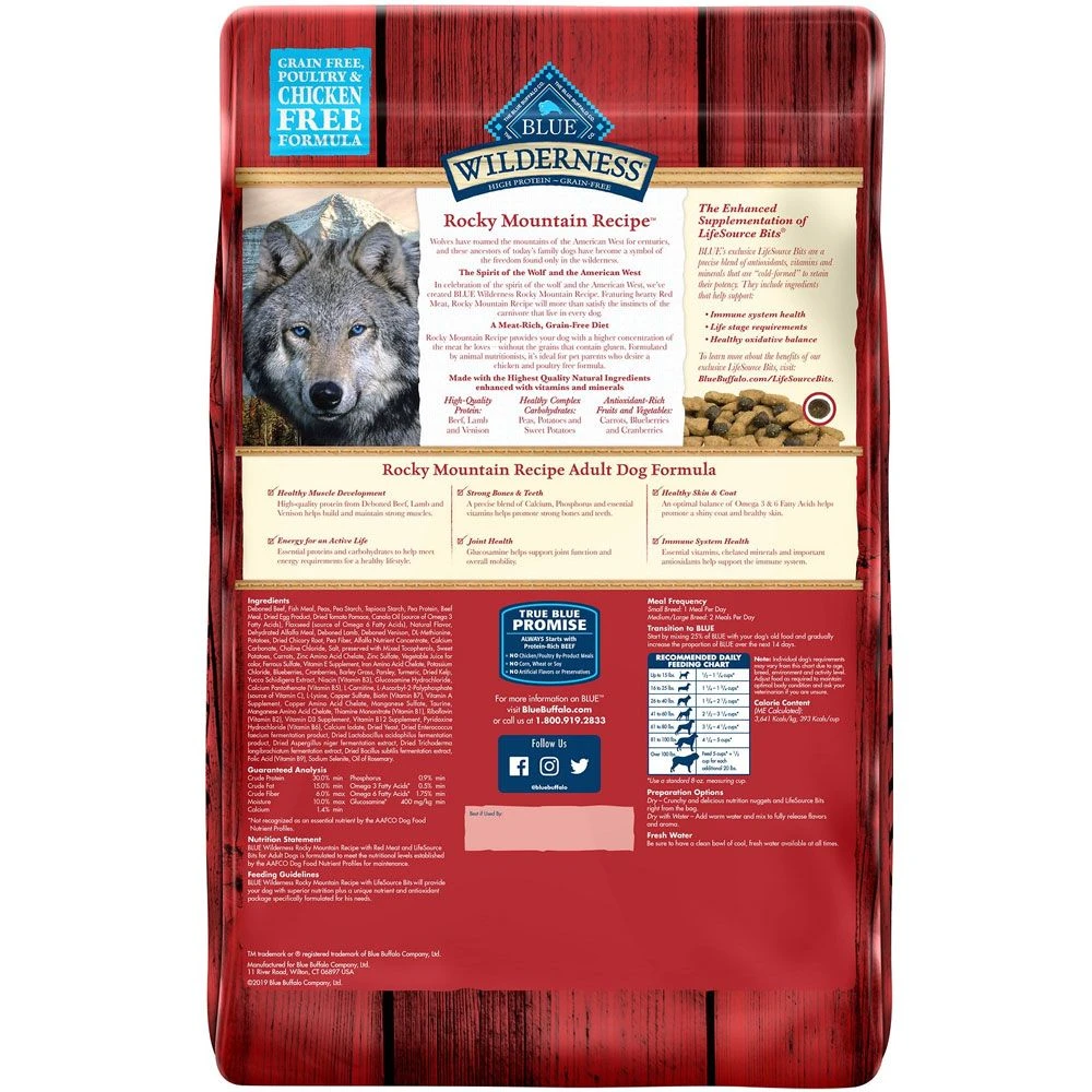 Blue Buffalo Wilderness Rocky Mountain Recipe With Red Meat Adult Grain-Free Dry Dog Food (22 Lb) 2 Blue Buffalo Wilderness Rocky Mountain Recipe With Red Meat Adult Grain-Free Dry Dog Food (22 Lb) - Image 2