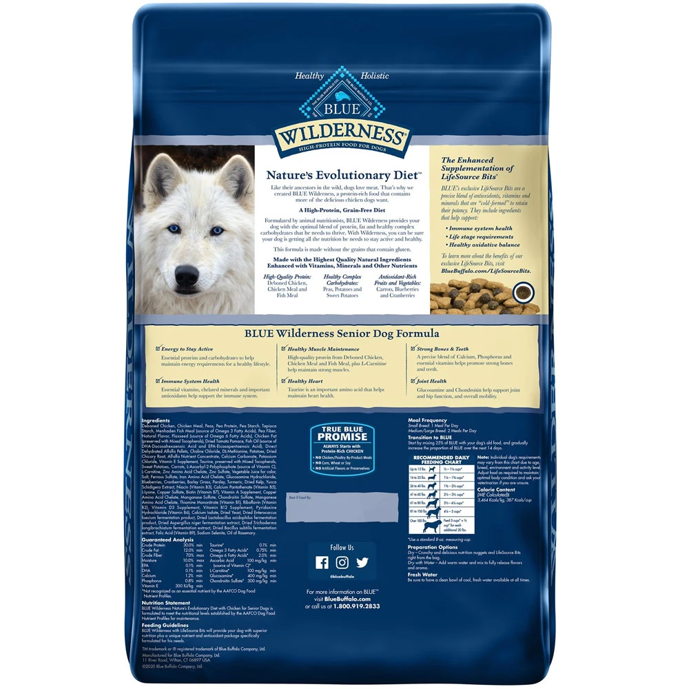 Blue Buffalo Wilderness Senior Chicken Recipe Grain-Free Dry Dog Food (24 Lb) 2 Blue Buffalo Wilderness Senior Chicken Recipe Grain-Free Dry Dog Food (24 Lb) - Image 2