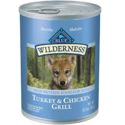 Blue Buffalo Wilderness Turkey & Chicken Grill Grain-Free Puppy Canned Dog Food (12.5oz X 12)