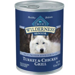 Blue Buffalo Wilderness Turkey & Chicken Grill Grain-Free Senior Canned Dog Food (12.5oz X 12)