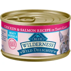 Blue Buffalo Wilderness Wild Delights Chicken & Salmon In Tasty Gravy Grain-Free Canned Cat Food (3oz X 24)