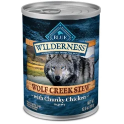Blue Buffalo Wilderness Wolf Creek Stew Chunky Chicken Stew Grain-Free Adult Canned Dog Food (12.5oz X 12)