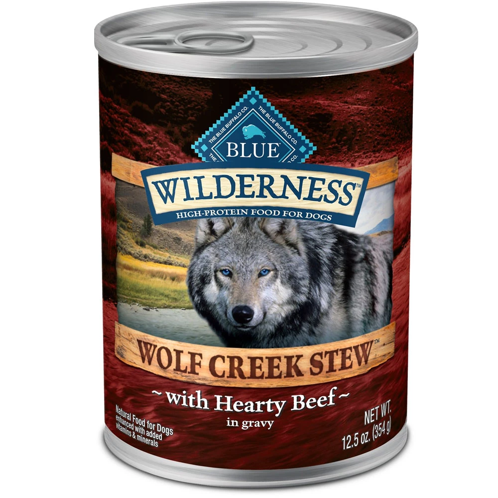 Blue Buffalo Wilderness Wolf Creek Stew Hearty Beef Stew Grain-Free Adult Canned Dog Food (12.5oz X 12) 1 Blue Buffalo Wilderness Wolf Creek Stew Hearty Beef Stew Grain-Free Adult Canned Dog Food (12.5oz X 12)