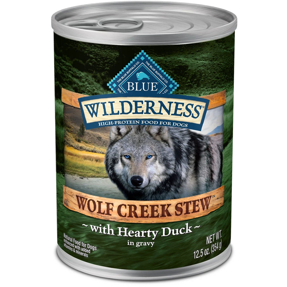 Blue Buffalo Wilderness Wolf Creek Stew Hearty Duck Stew Grain-Free Adult Canned Dog Food (12.5oz X 12) 1 Blue Buffalo Wilderness Wolf Creek Stew Hearty Duck Stew Grain-Free Adult Canned Dog Food (12.5oz X 12)